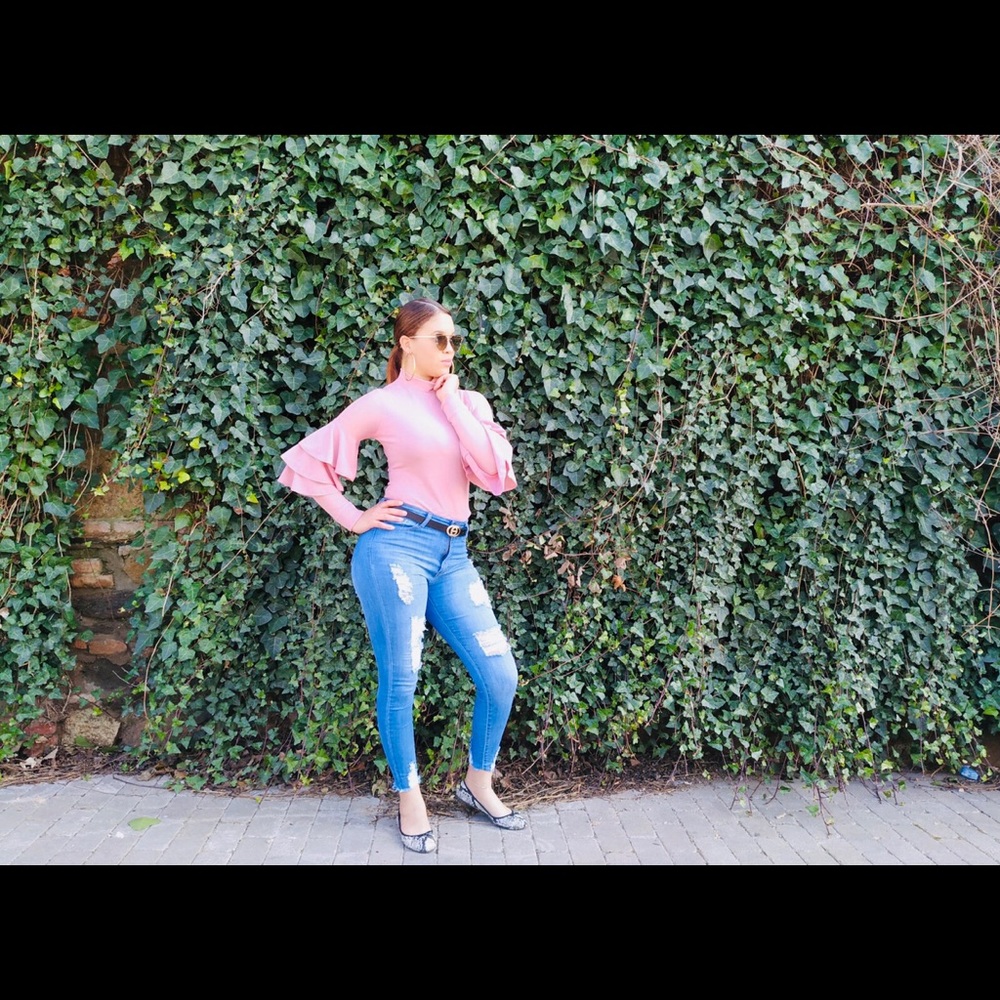 Ruffled up Bodysuit-Mauve